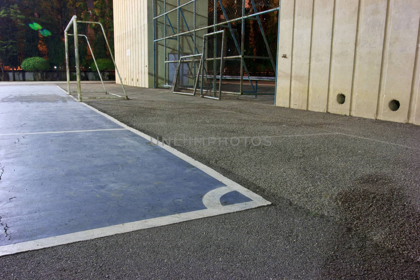 corner on the stone soccer field