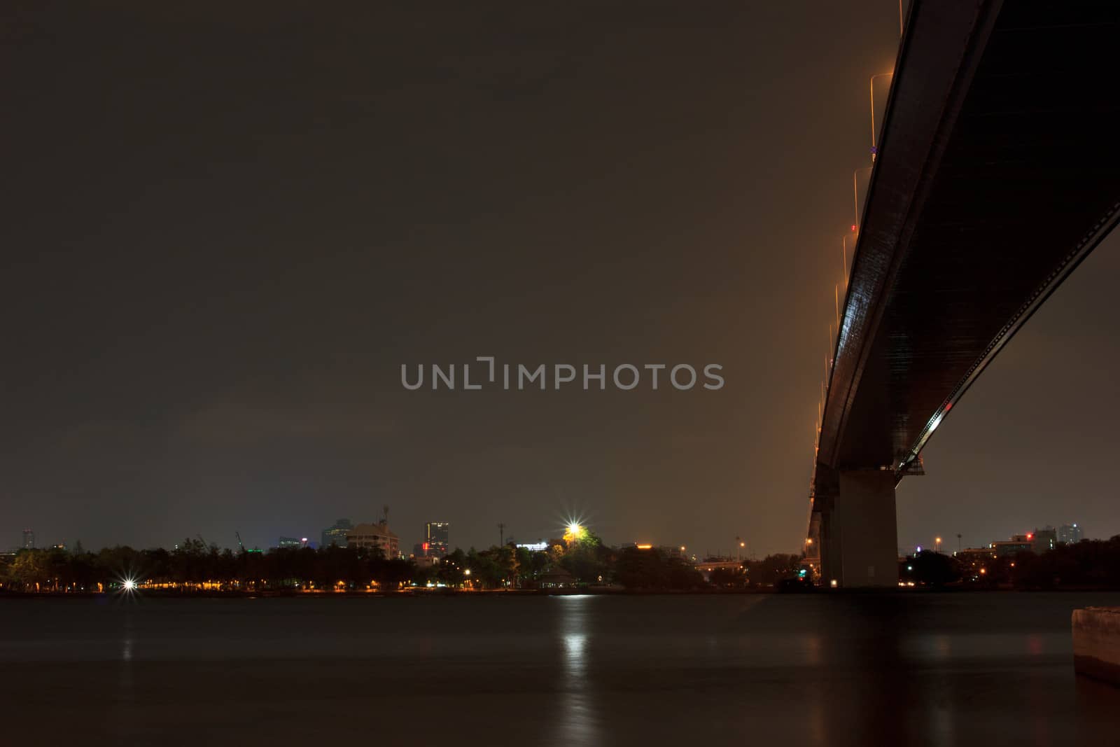 Thailand Rama XIIII  Bridge at night