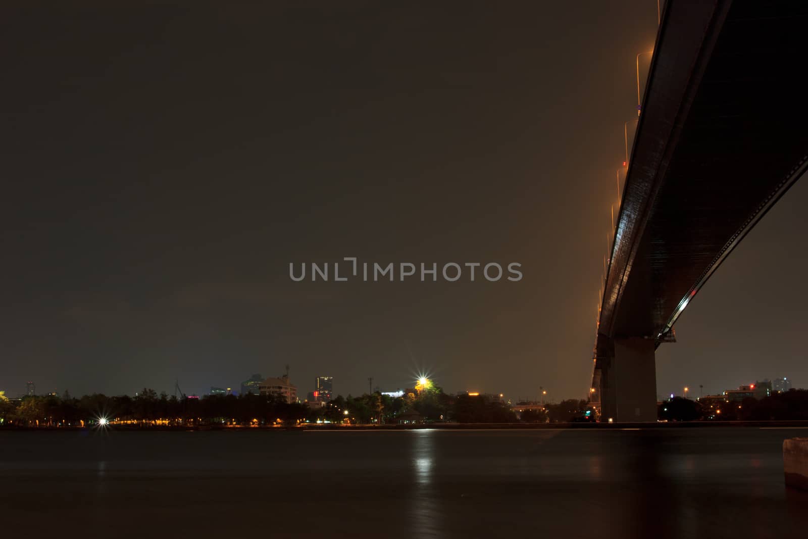 Thailand Rama XIIII  Bridge at night