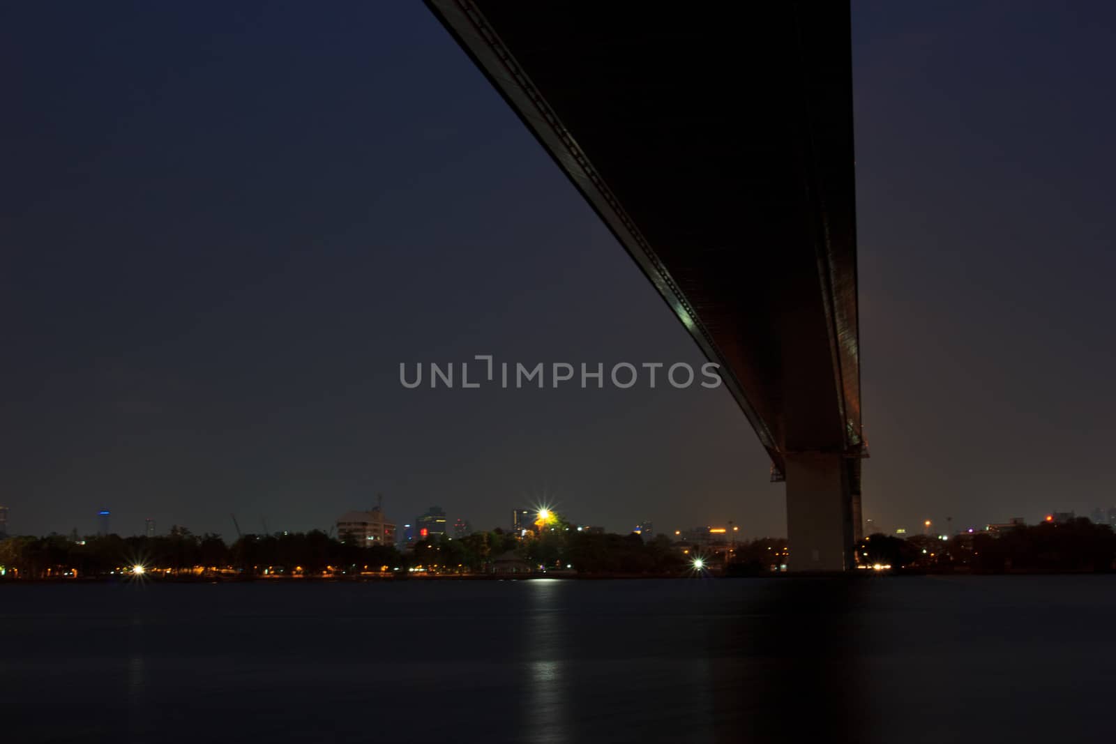 Thailand Rama XIIII  Bridge at night