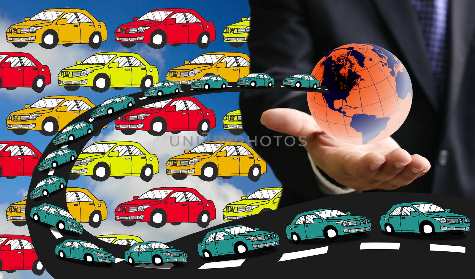 Pollution form car exhaust concept
