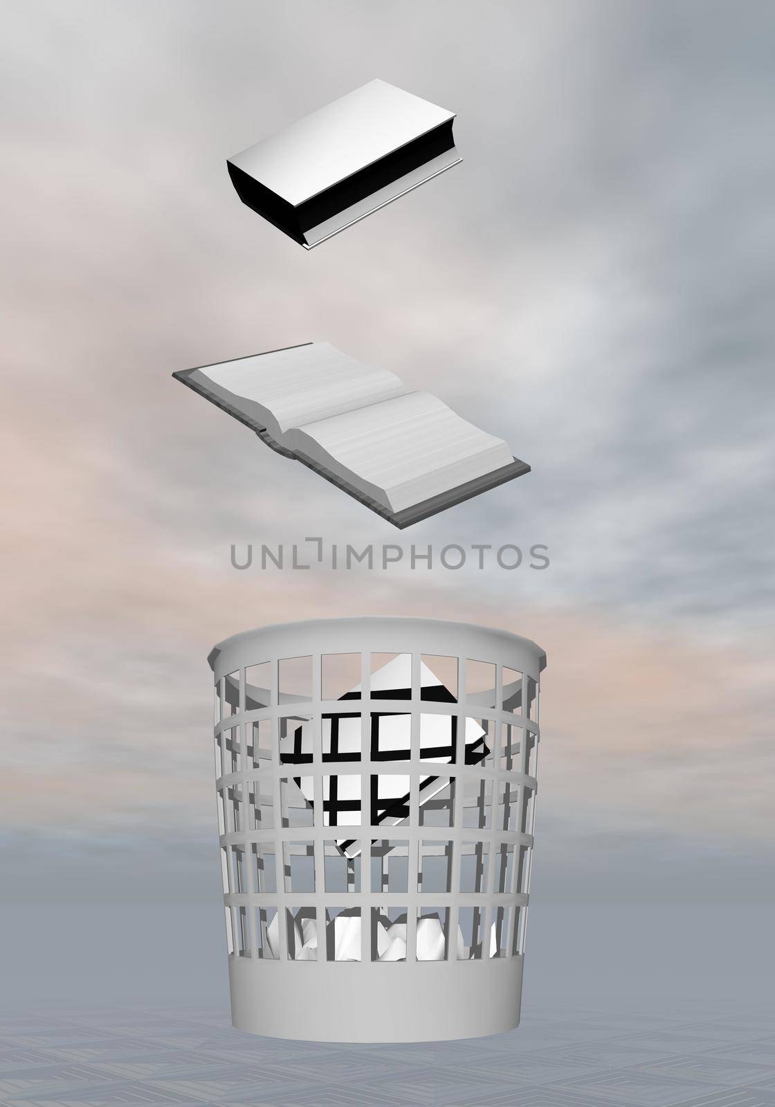 Knowledge to rubbish - 3D render by Elenaphotos21