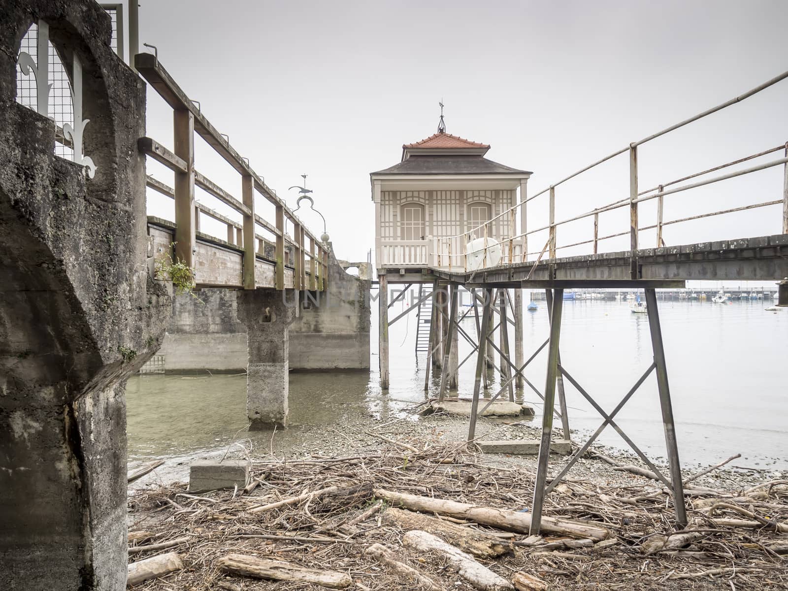 Dilapidated buildings on the shore of Lake Bodensee in Germany