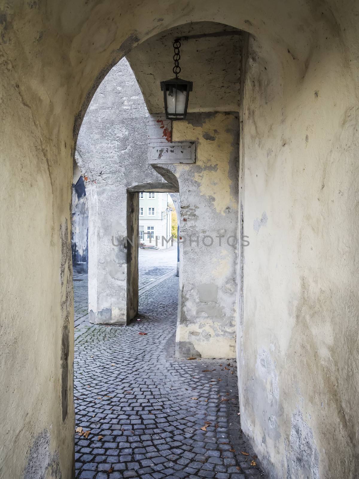 Medival archway in the town Landsberg am Lech in Bavaria, Germany