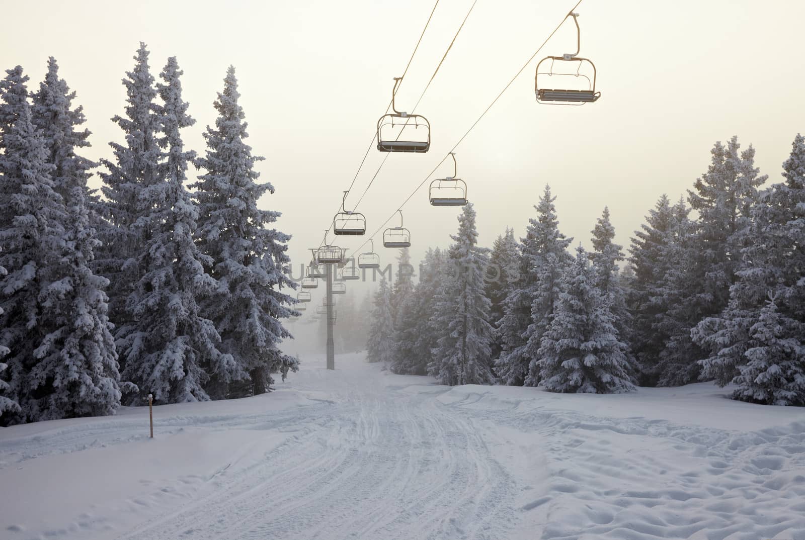 Ski Lift in the mountains