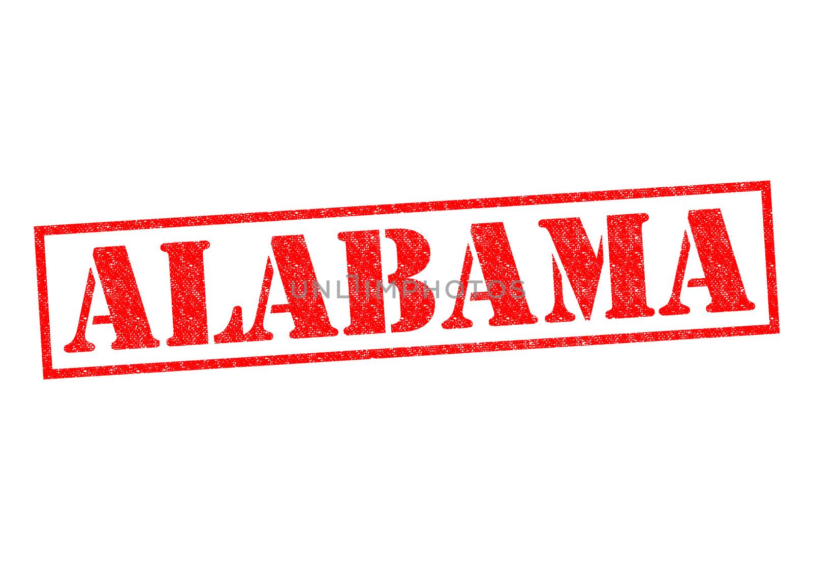 ALABAMA Rubber Stamp over a white background.