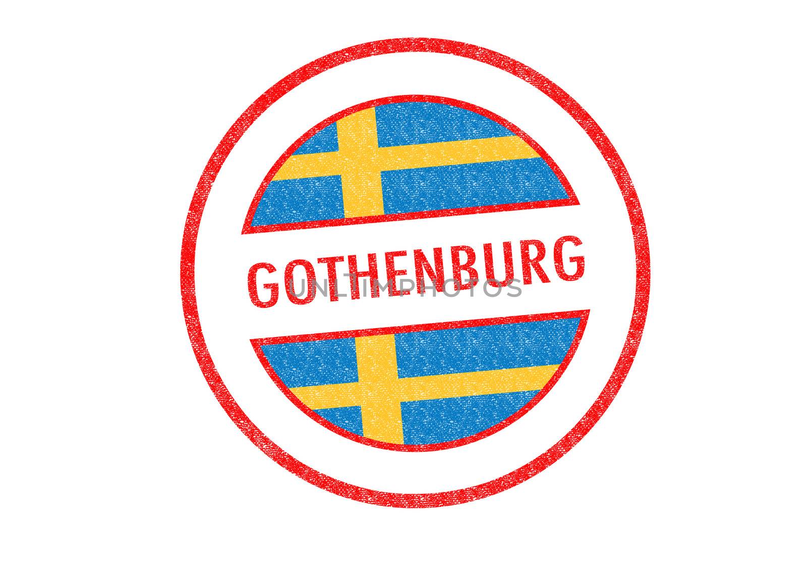 Passport-style GOTHENBURG rubber stamp over a white background.