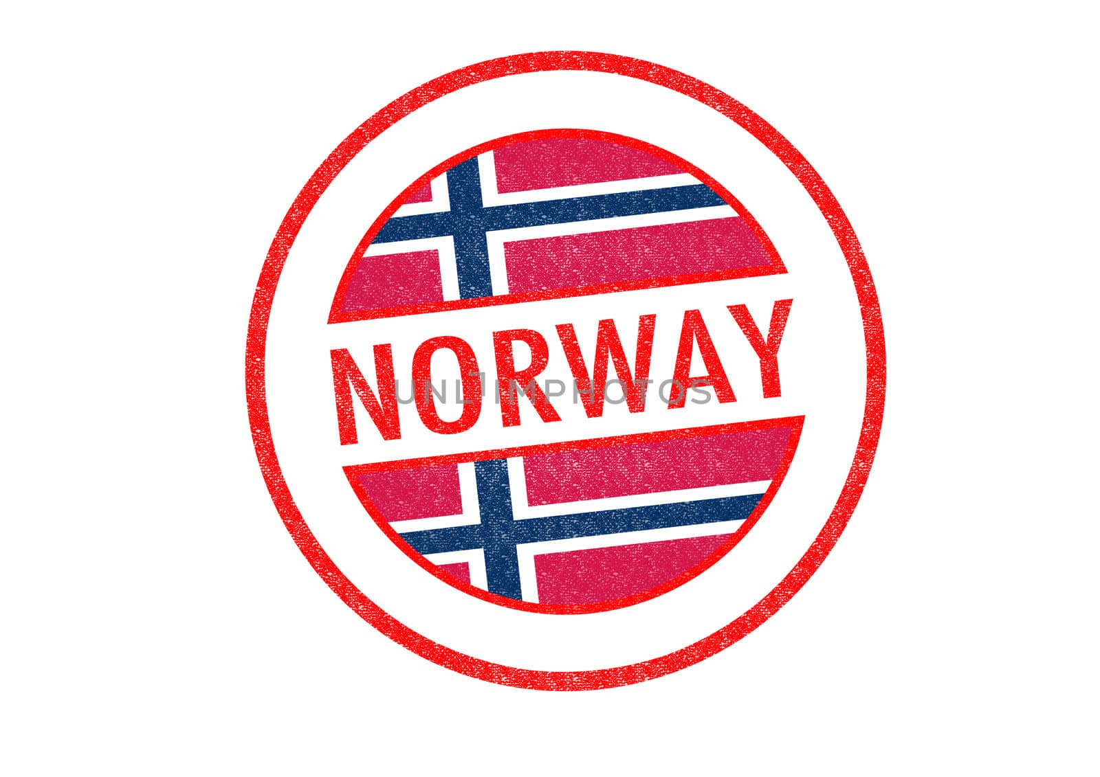 Passport-style NORWAY rubber stamp over a white background.