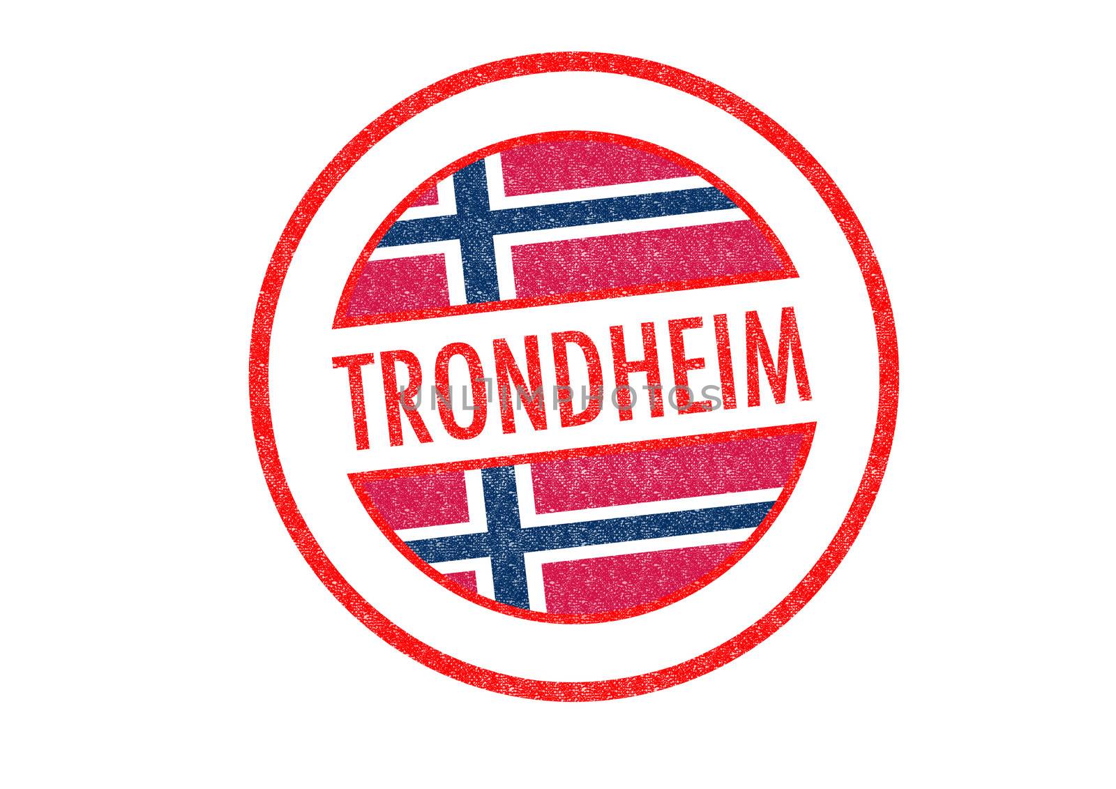 Passport-style TRONDHEIM rubber stamp over a white background.