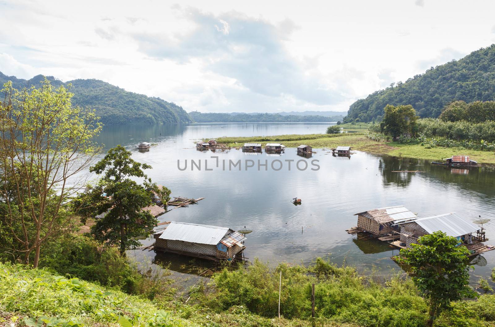 floating village in Kanchanaburi Province, Thailand
