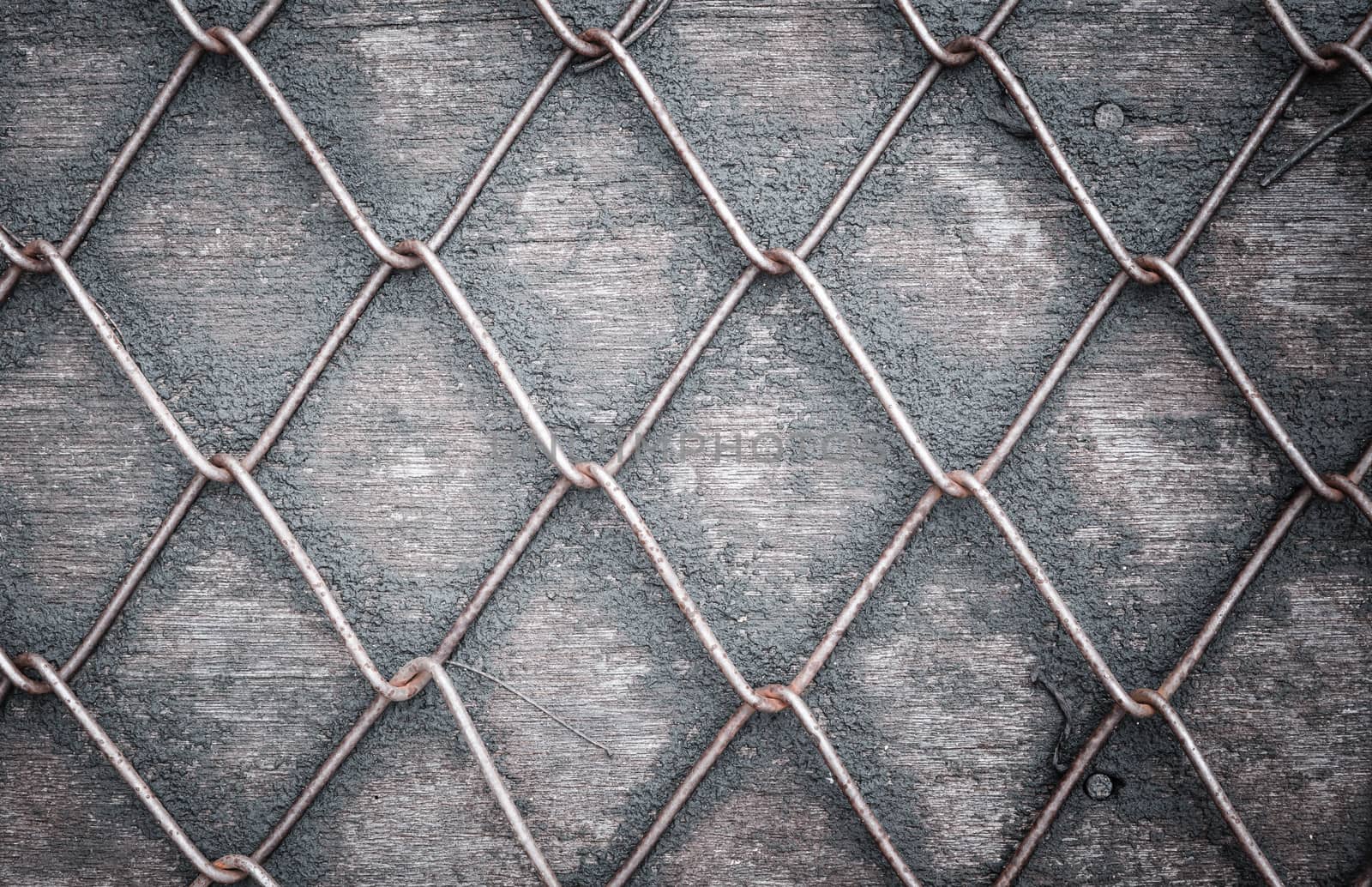 Wire Mesh Fence on wood