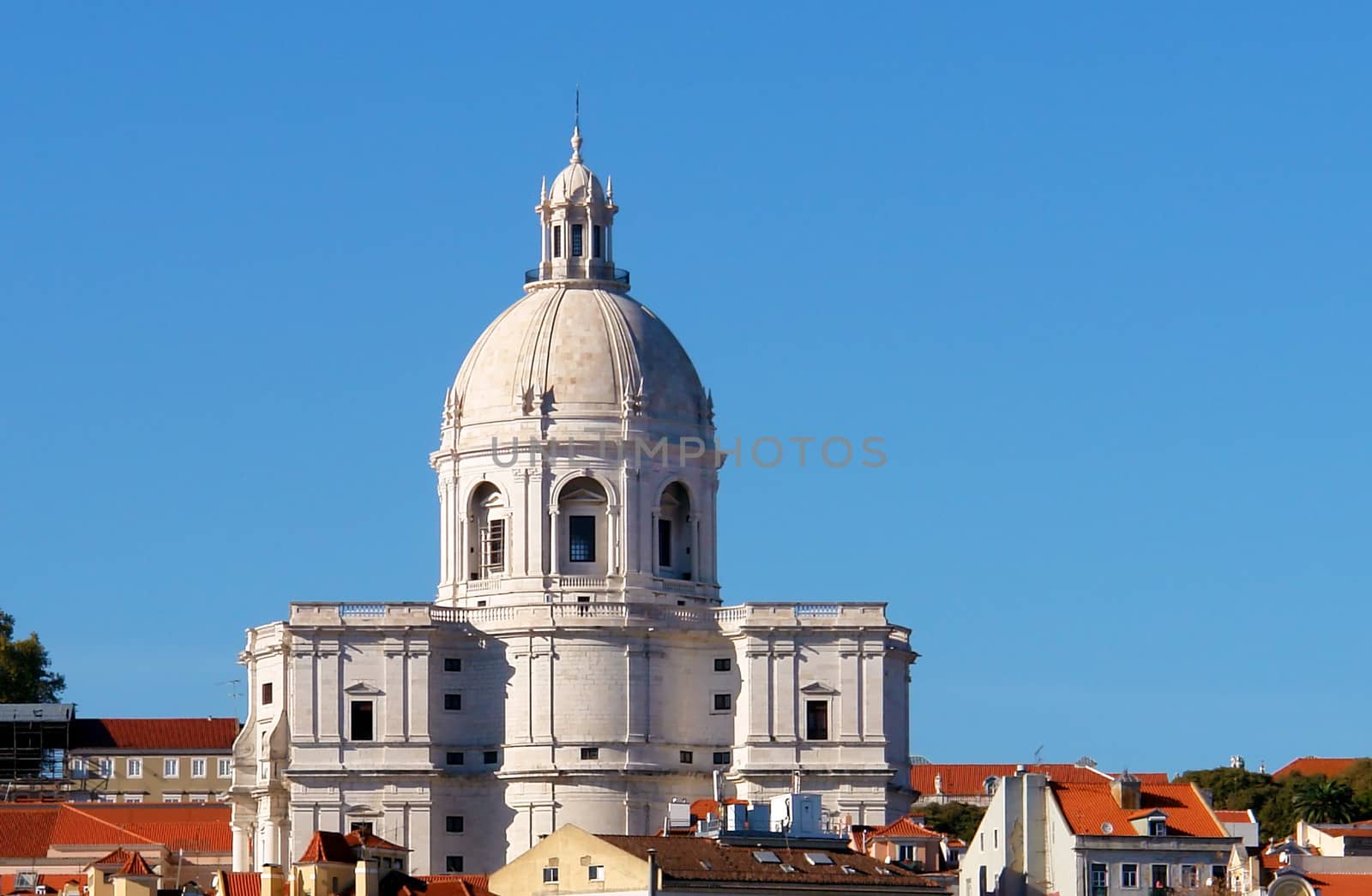 Famous National Pantheon in Lisbon, Portugal (View from Tagus river)                          