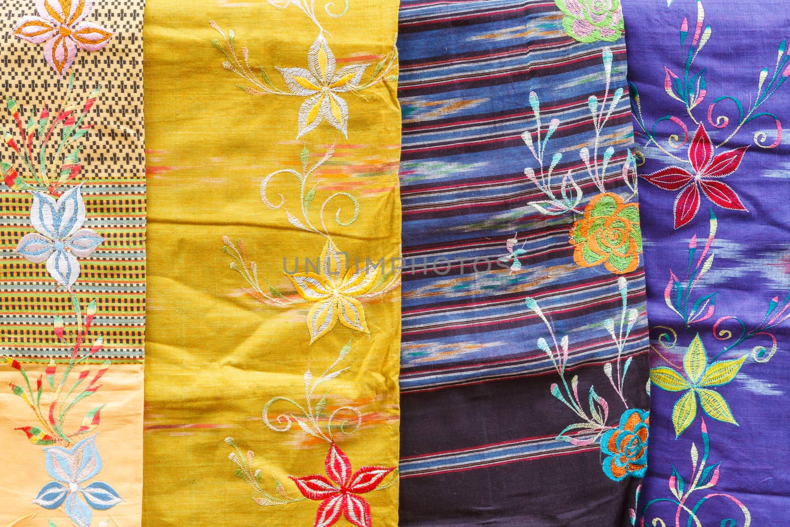 colorful of native thai style silk