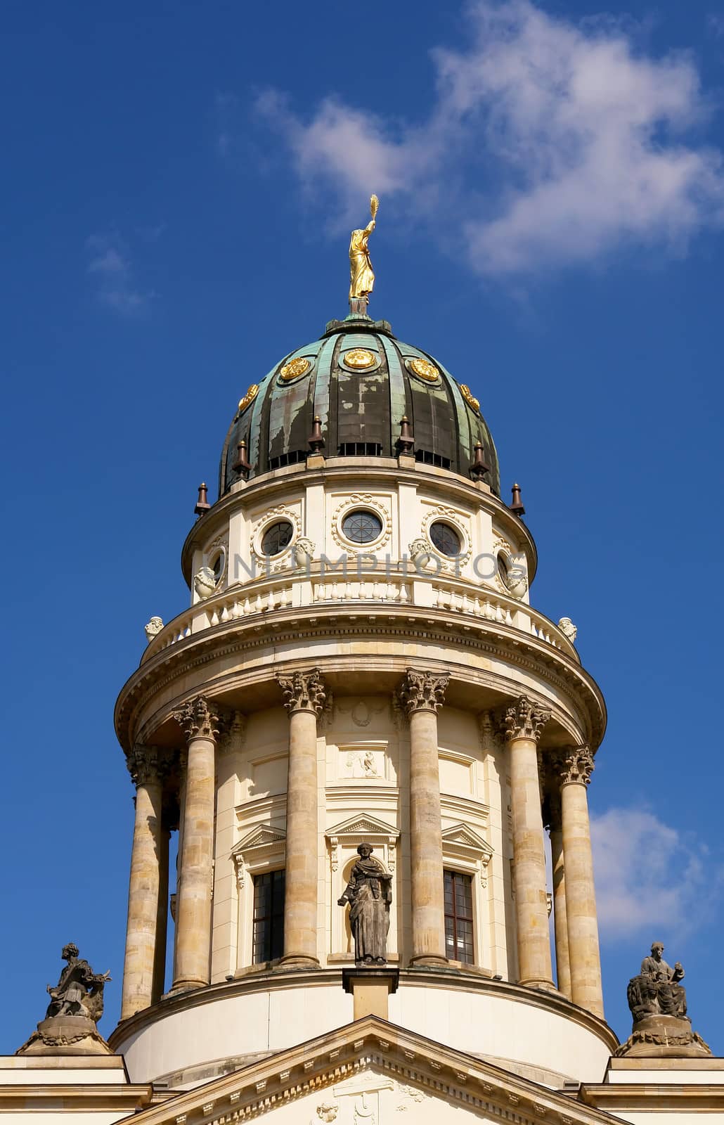 the French Cathedral domme detail, Gendarmenmarkt square, Berlin