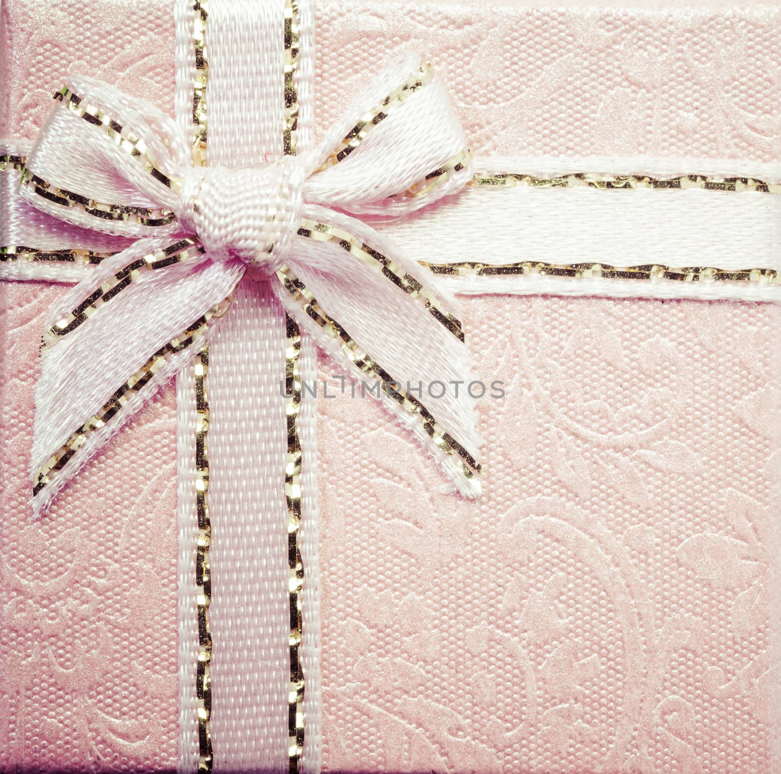 Vintage pink gift box