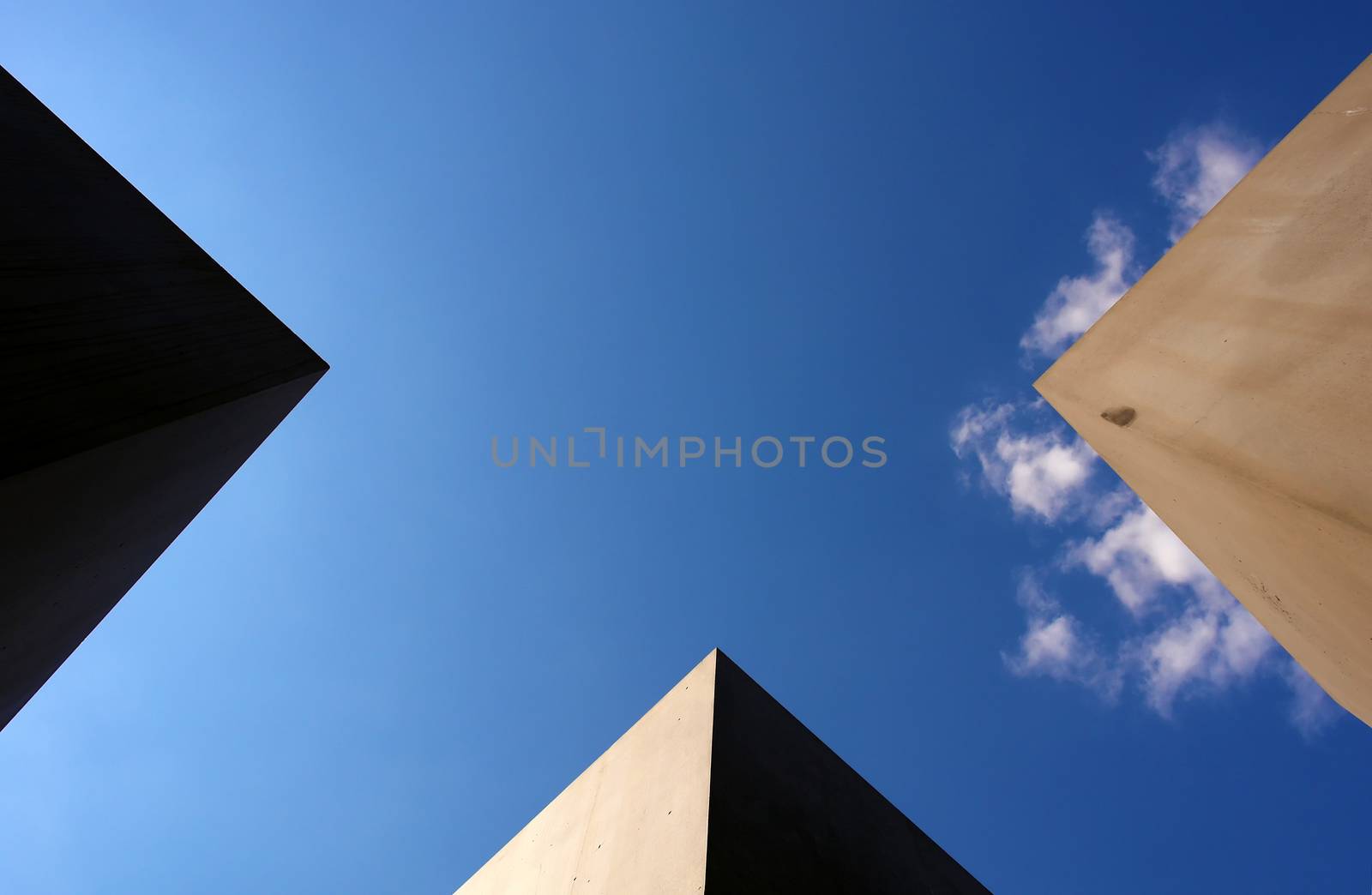 The Holocaost monument in Berlin, Germany (consist of 2711 concrete blocks whit diferent hights and paralel aligment placed on 19.000 squaremeters urban area)