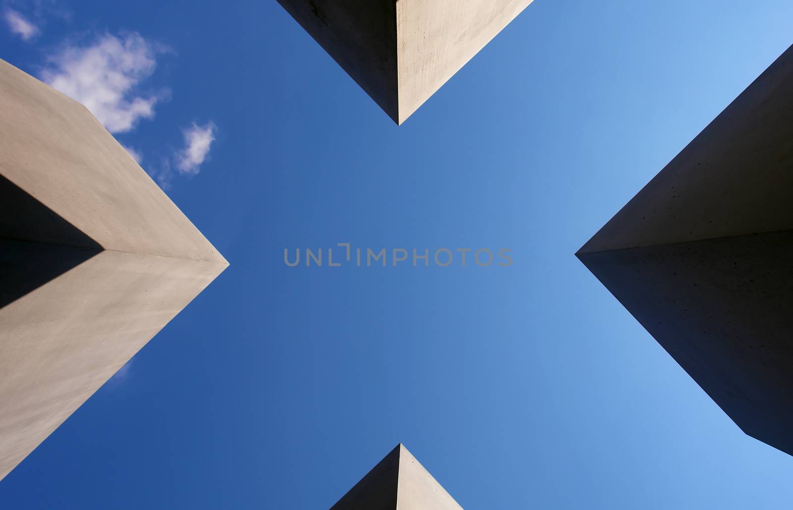 The Holocaost monument in Berlin, Germany (consist of 2711 concrete blocks whit diferent hights and paralel aligment placed on 19.000 squaremeters urban area)