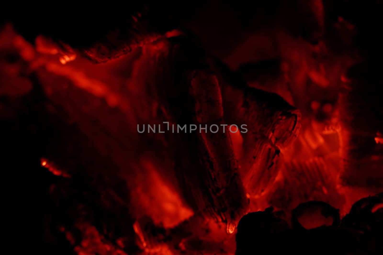 glowing embers in hot red color
