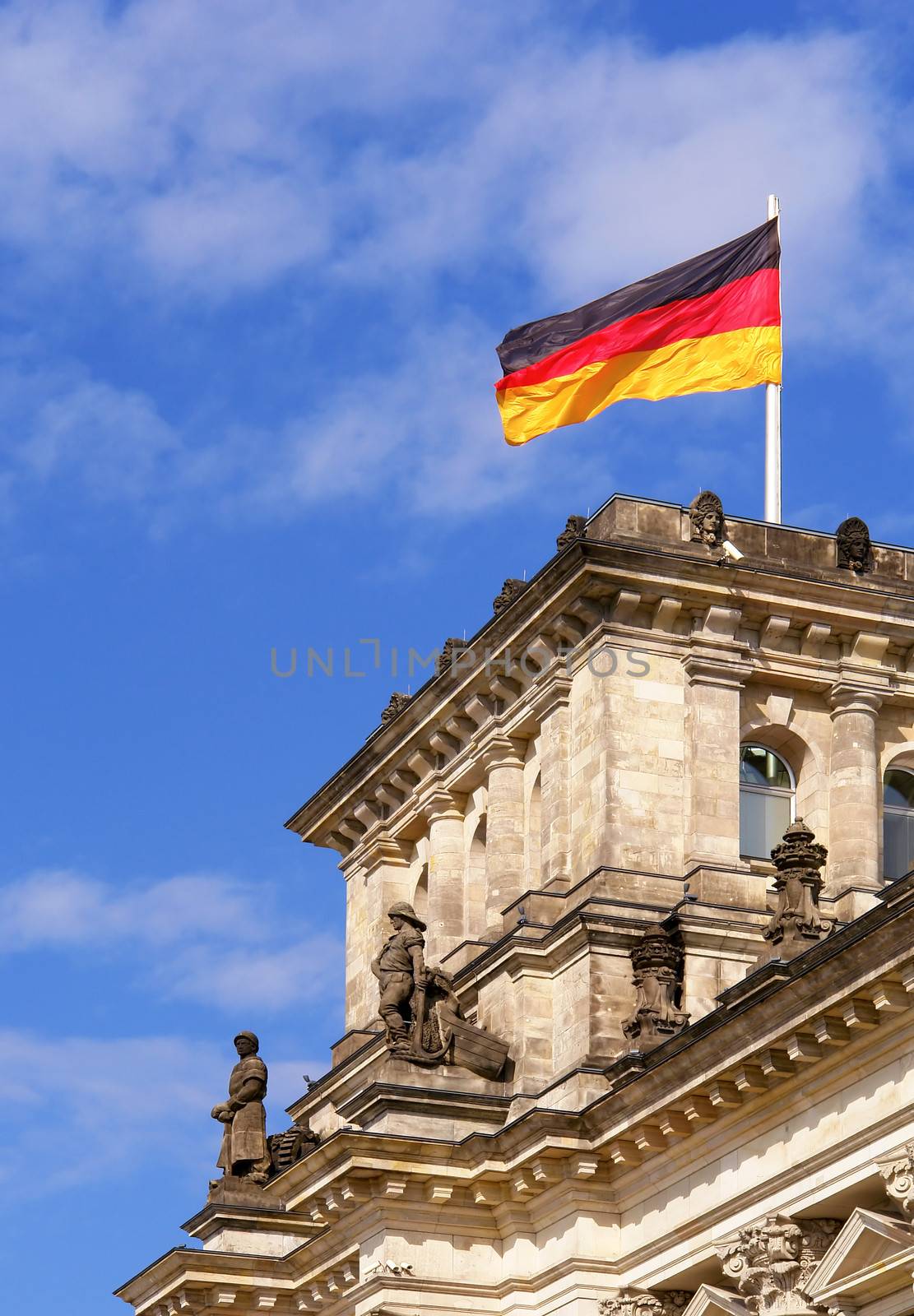 Detail of The Reichstag, the German Parliament, in Berlin, Germany 