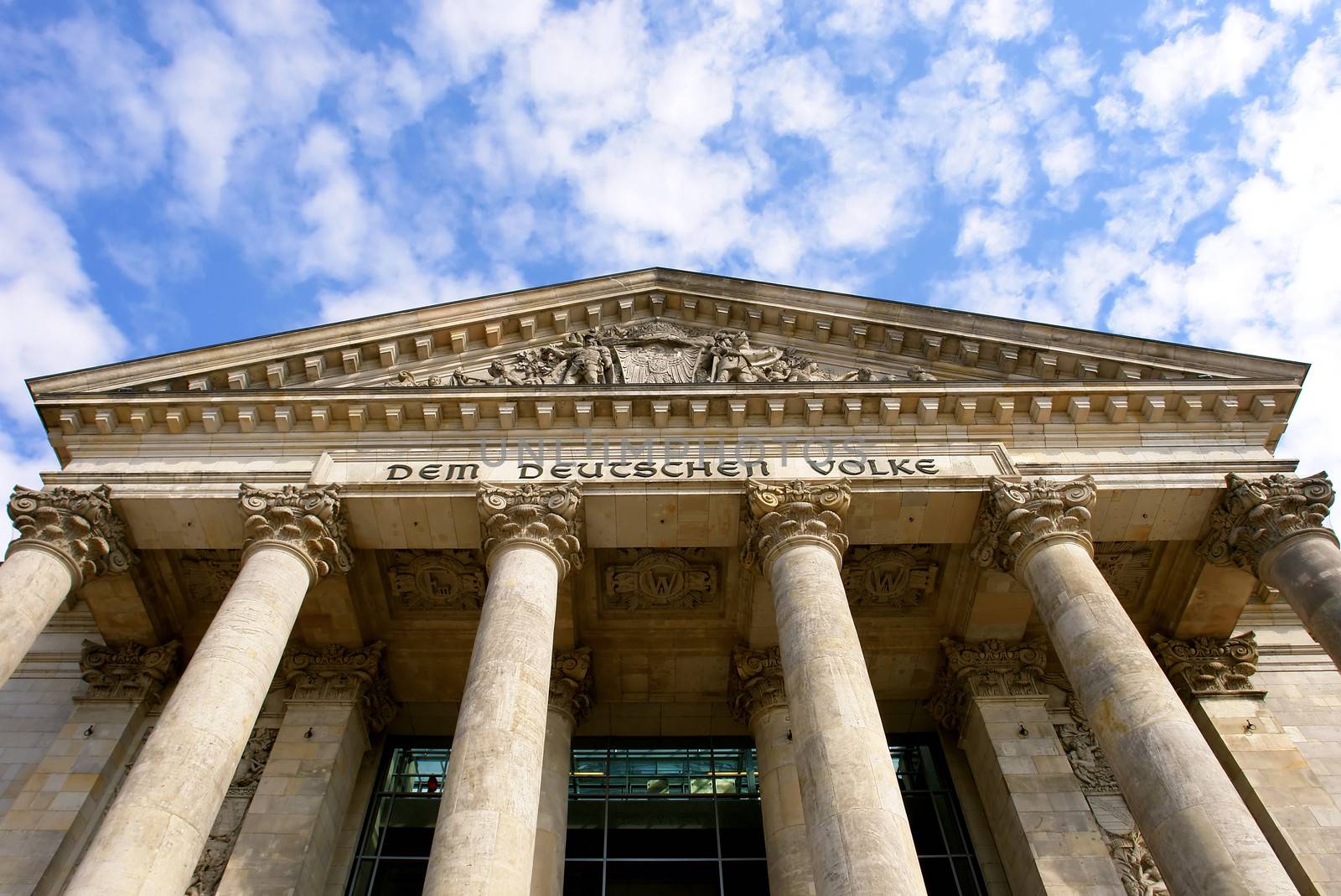 Detail of The Reichstag, the German Parliament, in Berlin, Germany 