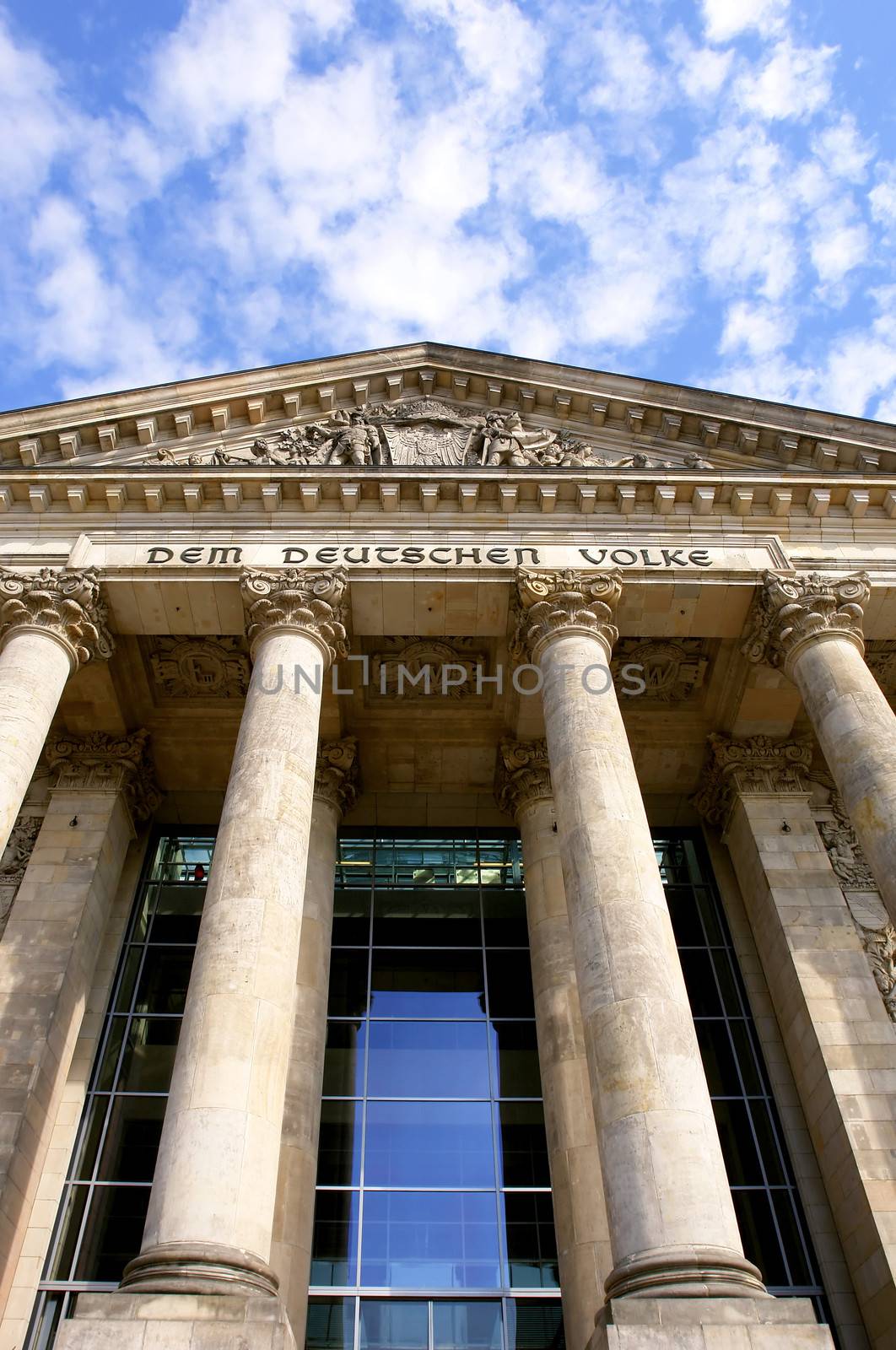 Detail of The Reichstag, the German Parliament, in Berlin, Germany 