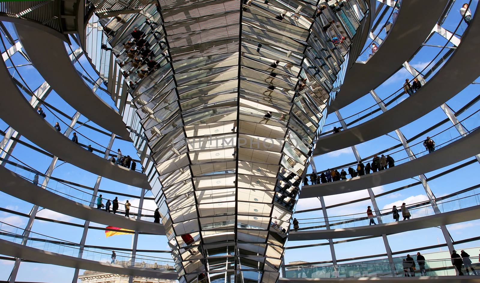 Modern dome of Reichstag (Germany's parliament building) in Berlin. Design by architect Norman Foster