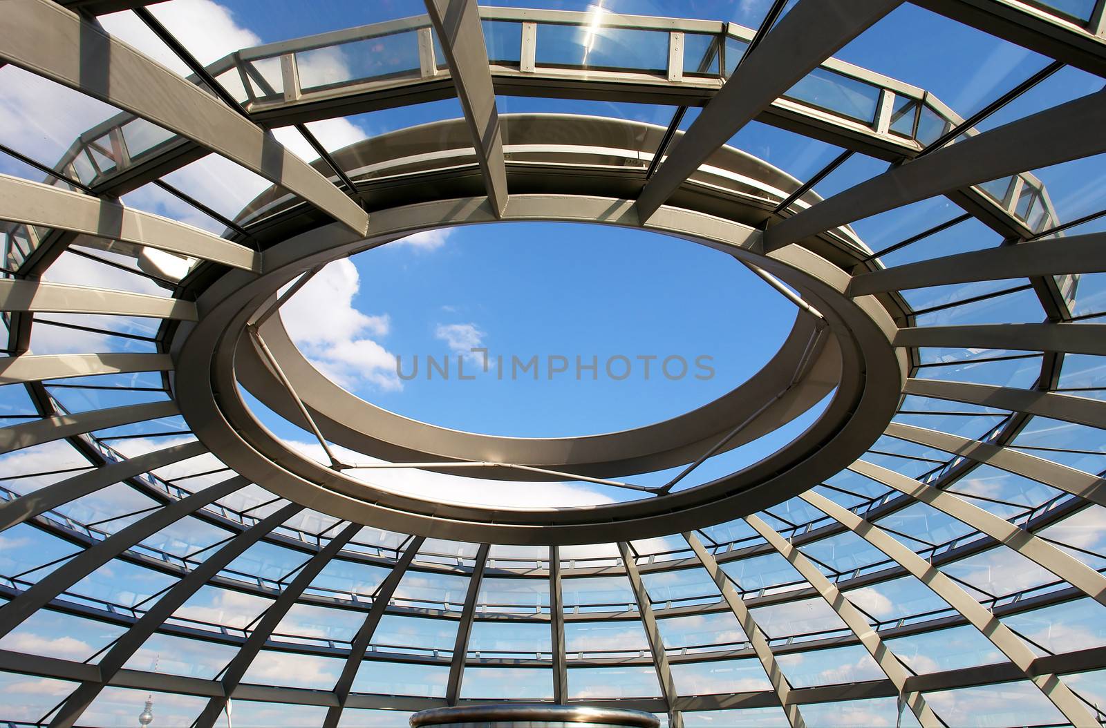 Cupola dome pattern of Reichstag (Germany's parliament building) in Berlin. Design by architect Norman Foster