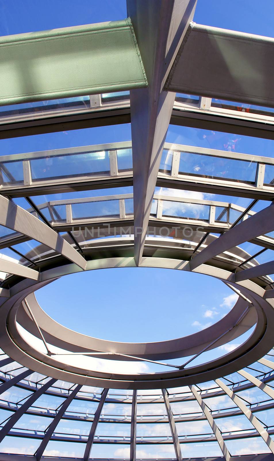 Modern dome of Reichstag (Germany's parliament building) in Berlin. Design by architect Norman Foster