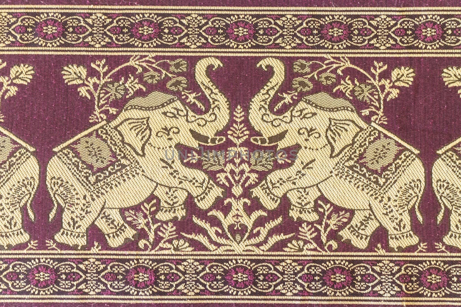 The Pattern of elephant on fabric