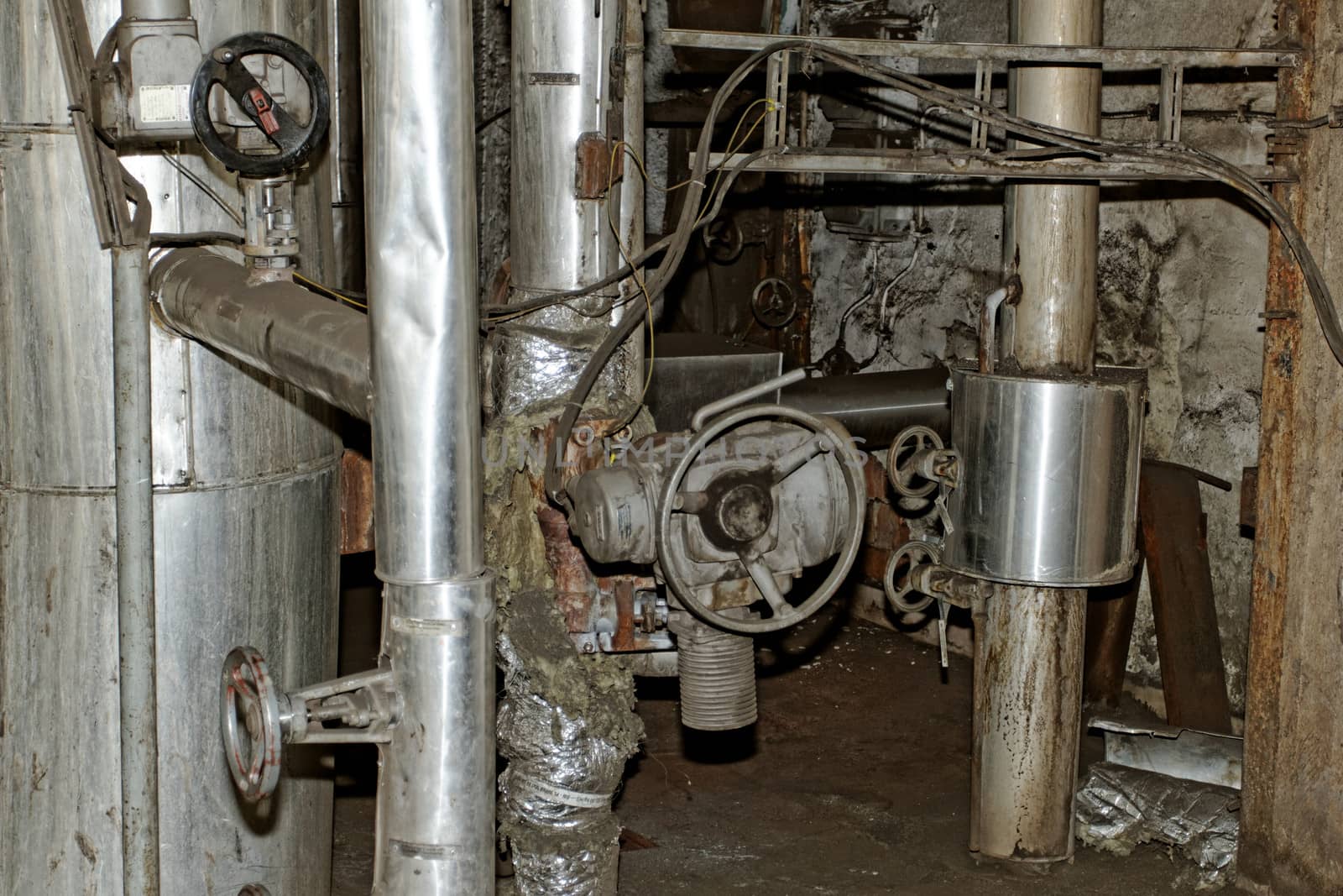 industrial pipes in a electricity power plant