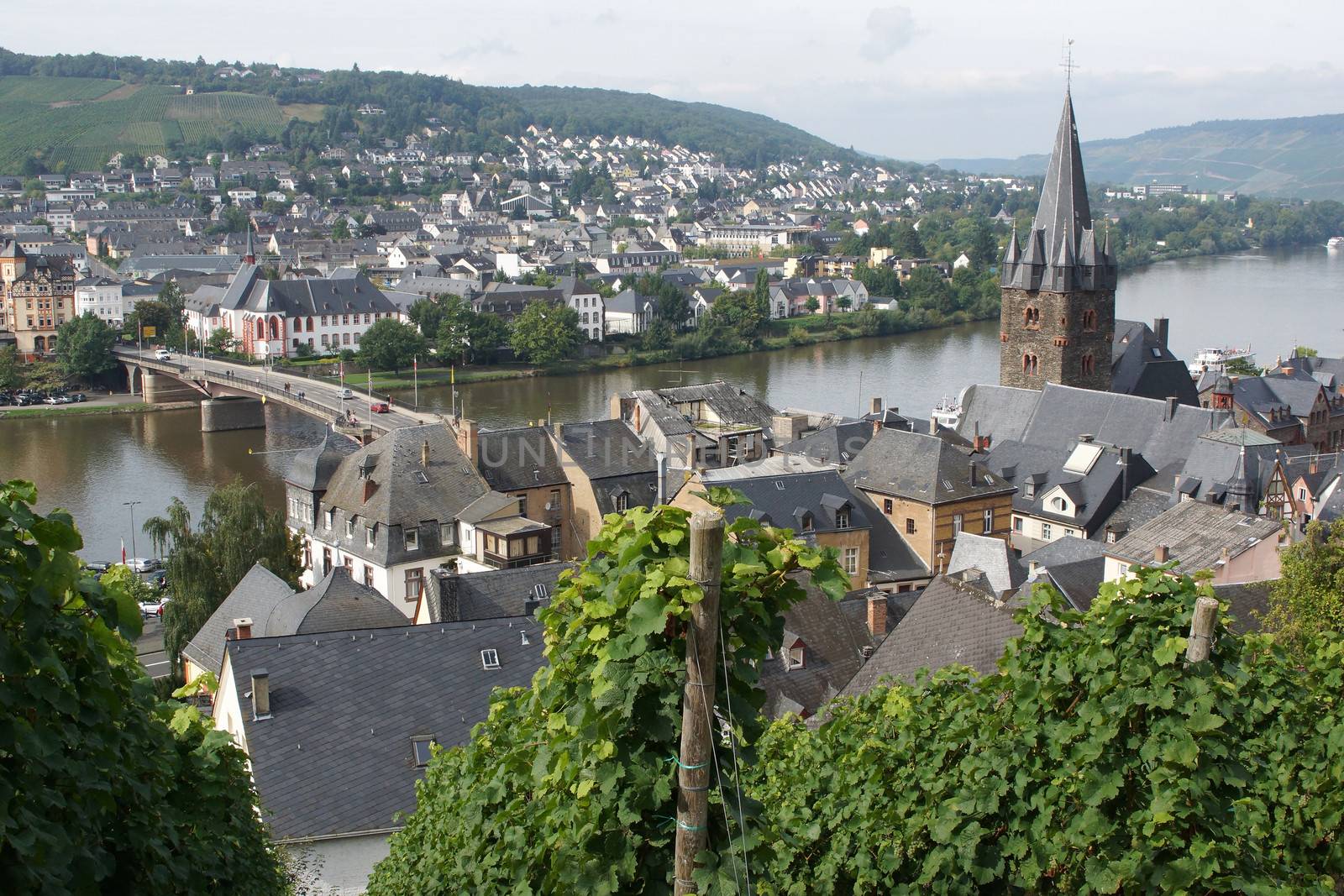Panorama view to Bernkastel-Kues, Moselle, Germany