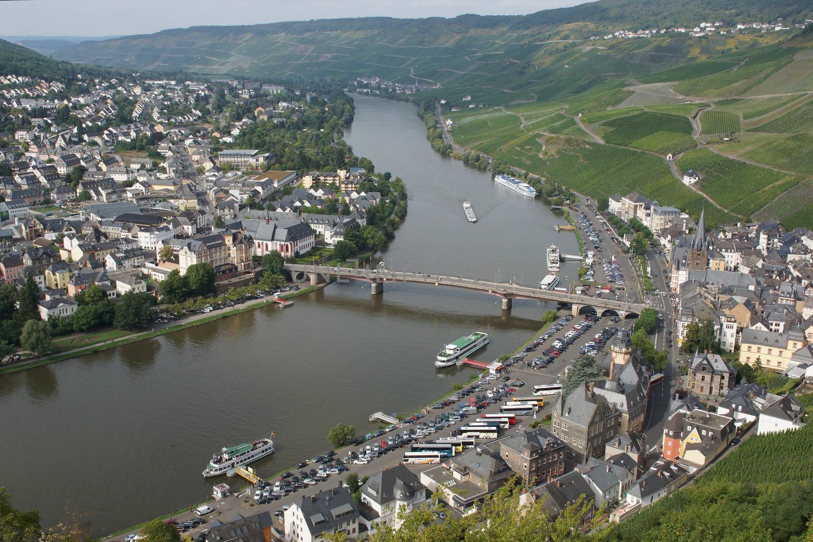 Panorama view to Bernkastel-Kues, Moselle, Germany