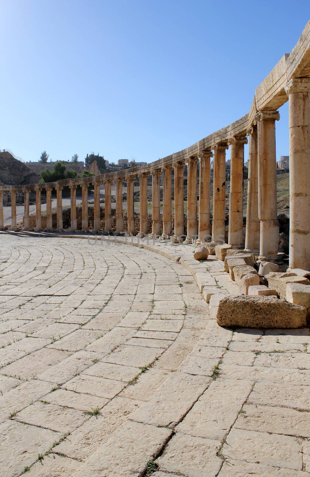 Ruins of the Greco-Roman city of Gerasa. Ancient Jerash, in Jordan.