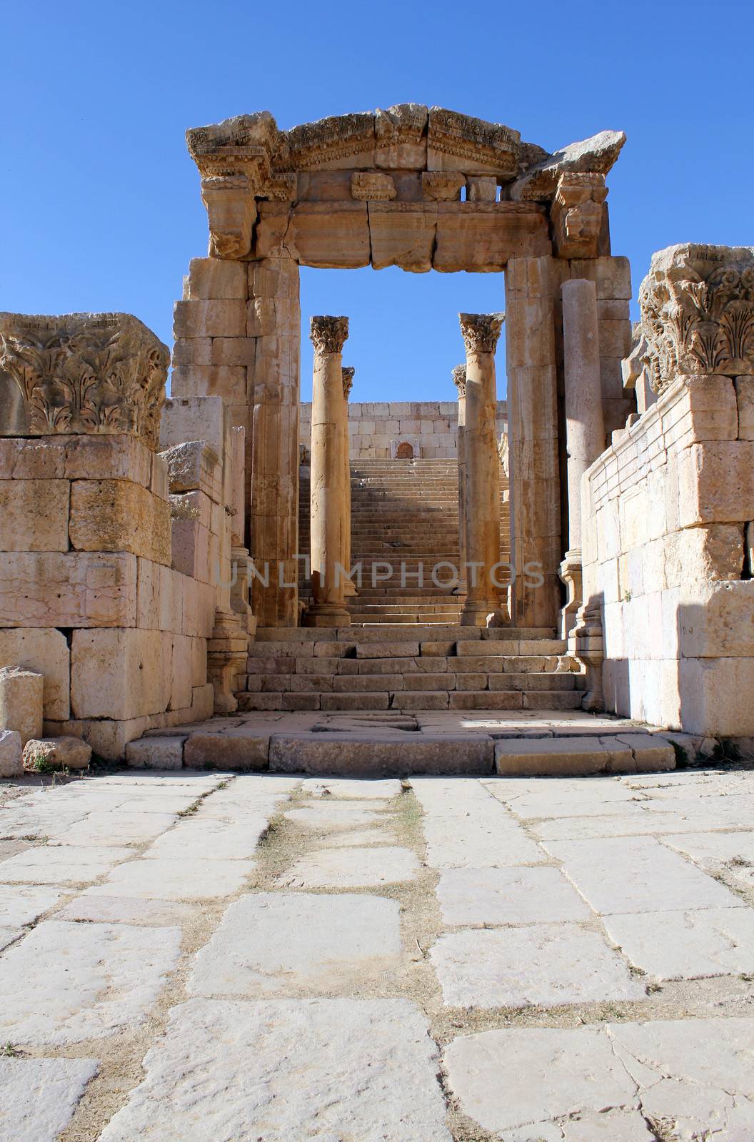 Ruins of the Greco-Roman city of Gerasa. Ancient Jerash, in Jordan.