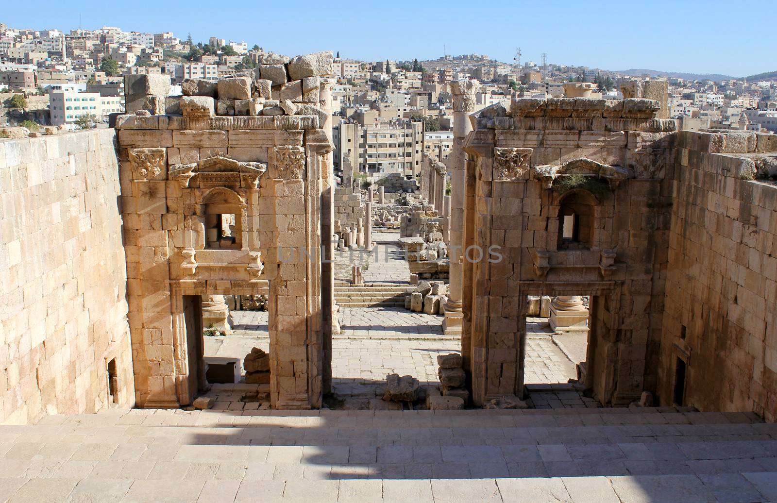 Ruins of the Greco-Roman city of Gerasa. Ancient Jerash, in Jordan.