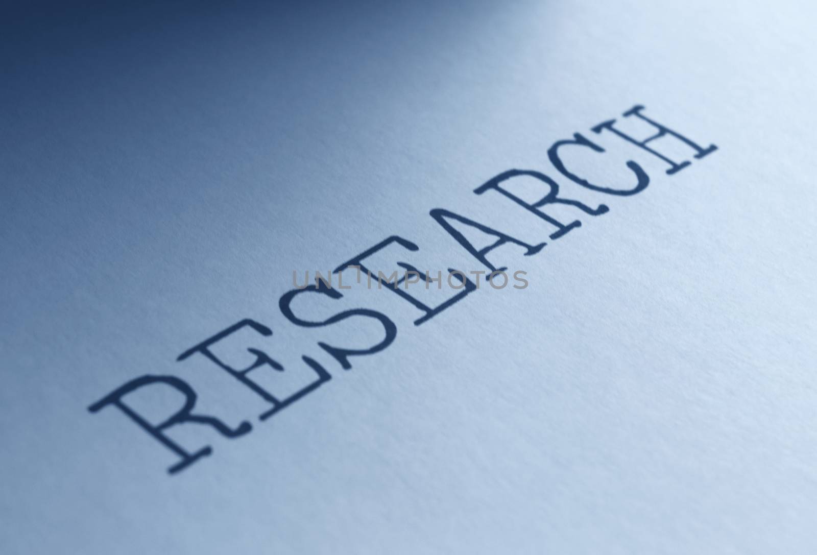 Close up on research heading 