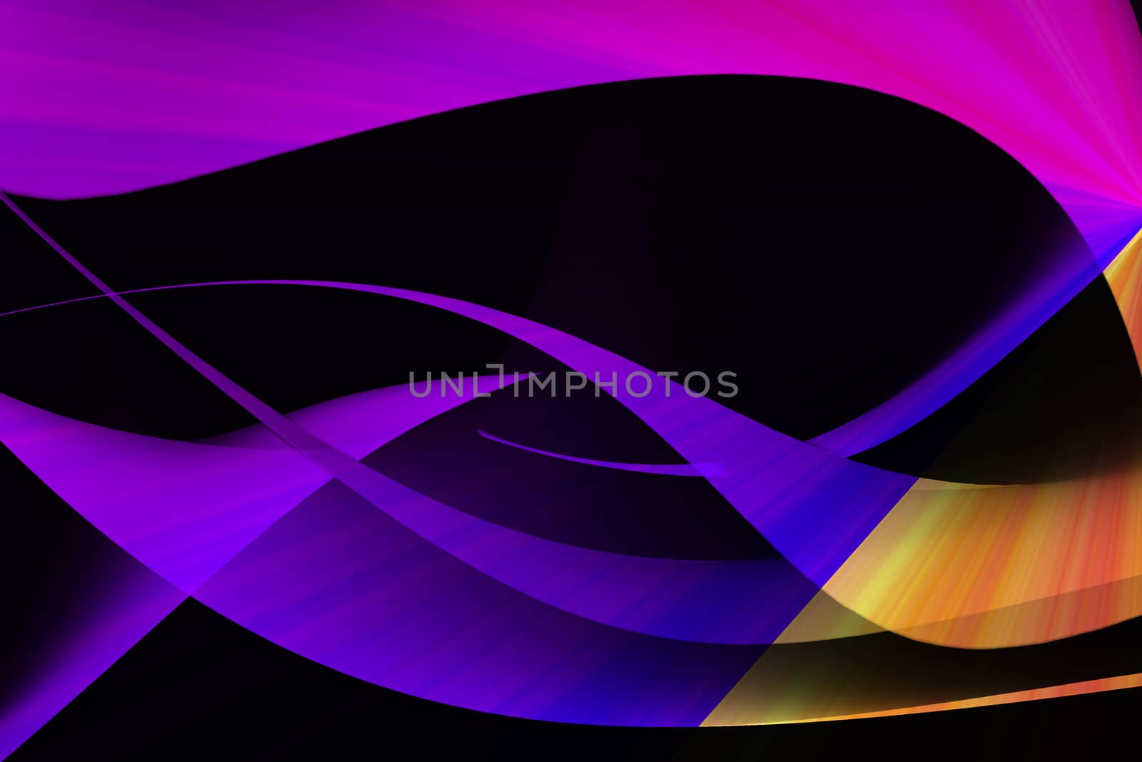 colorful abstract with wavy and curve on dark background