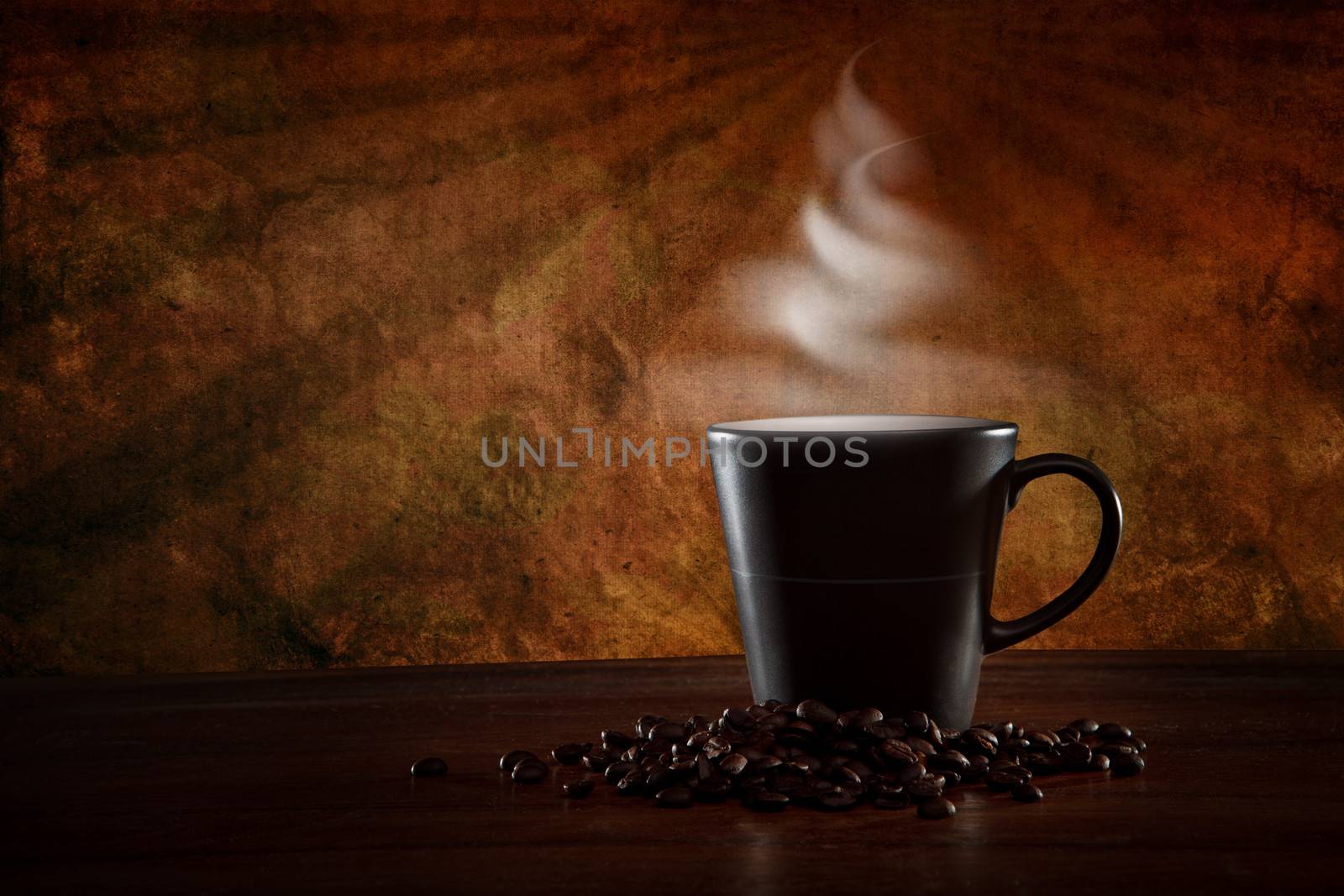 hot coffee scene with vintage by khunaspix