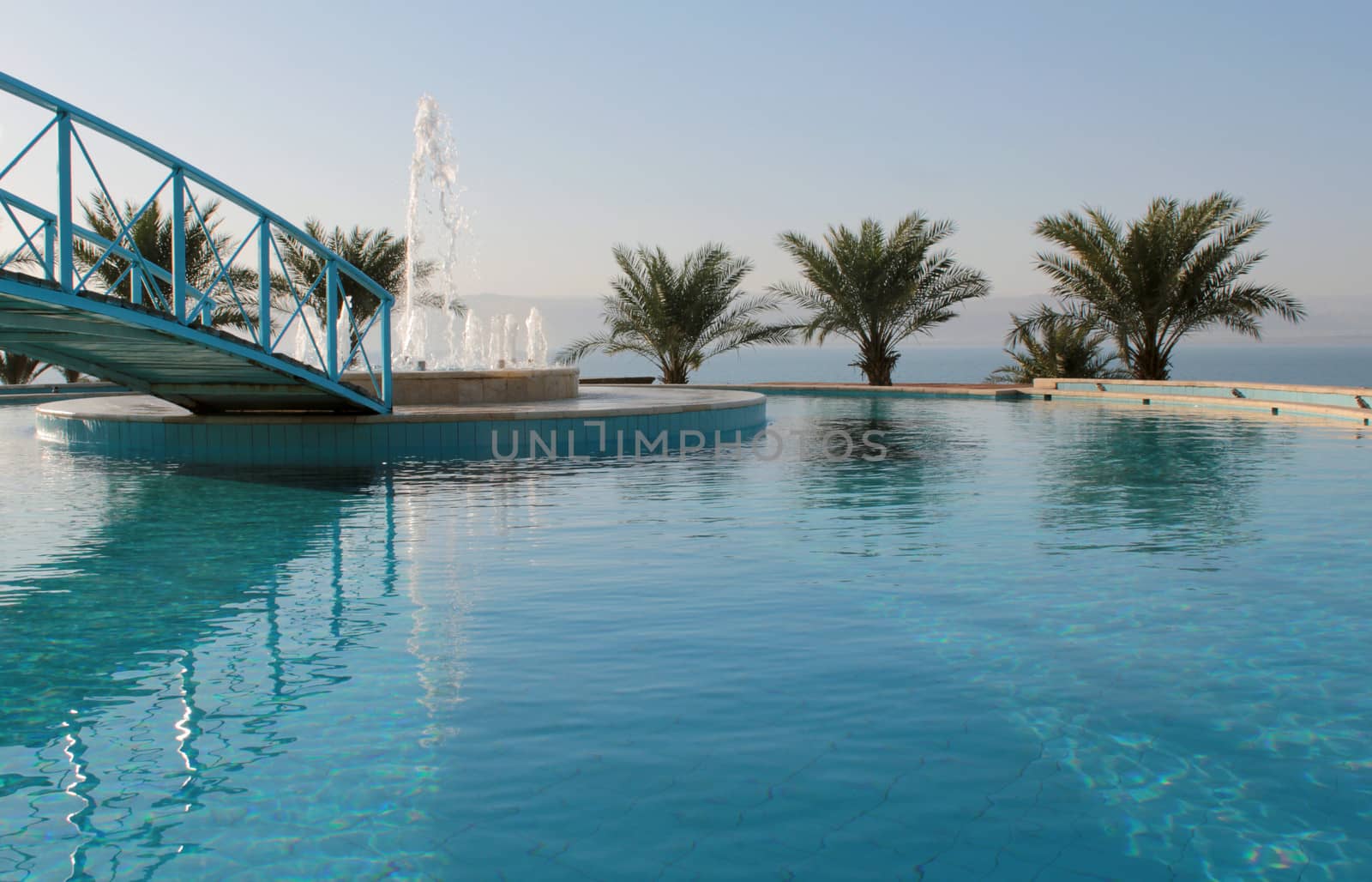 Hotel resort pool detail, Dead Sea. Jordan 