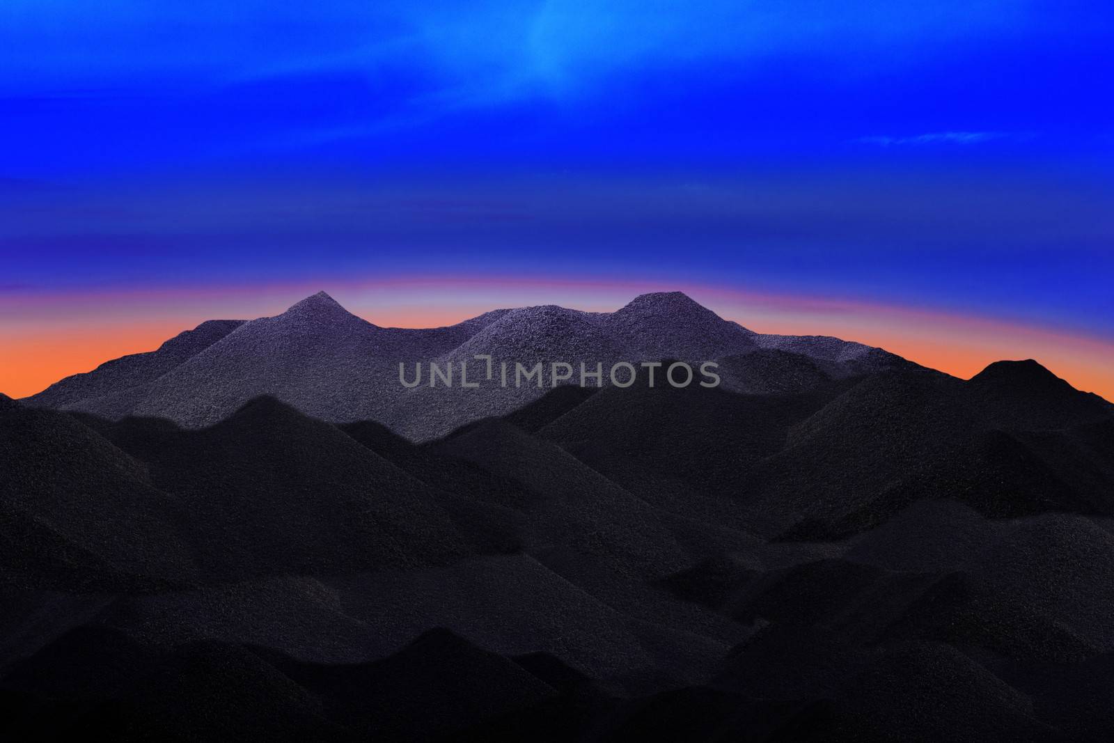 land scape of snow mountain hill with beautiful dramatic colorful sky before morning dawn light use for nature background and backdrop