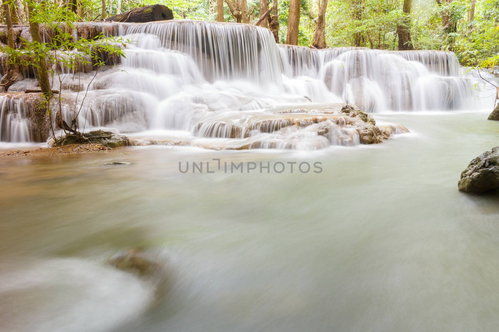 Huai Mae Kamin Waterfall in Kanchanaburi Province, Thailand by panyajampatong