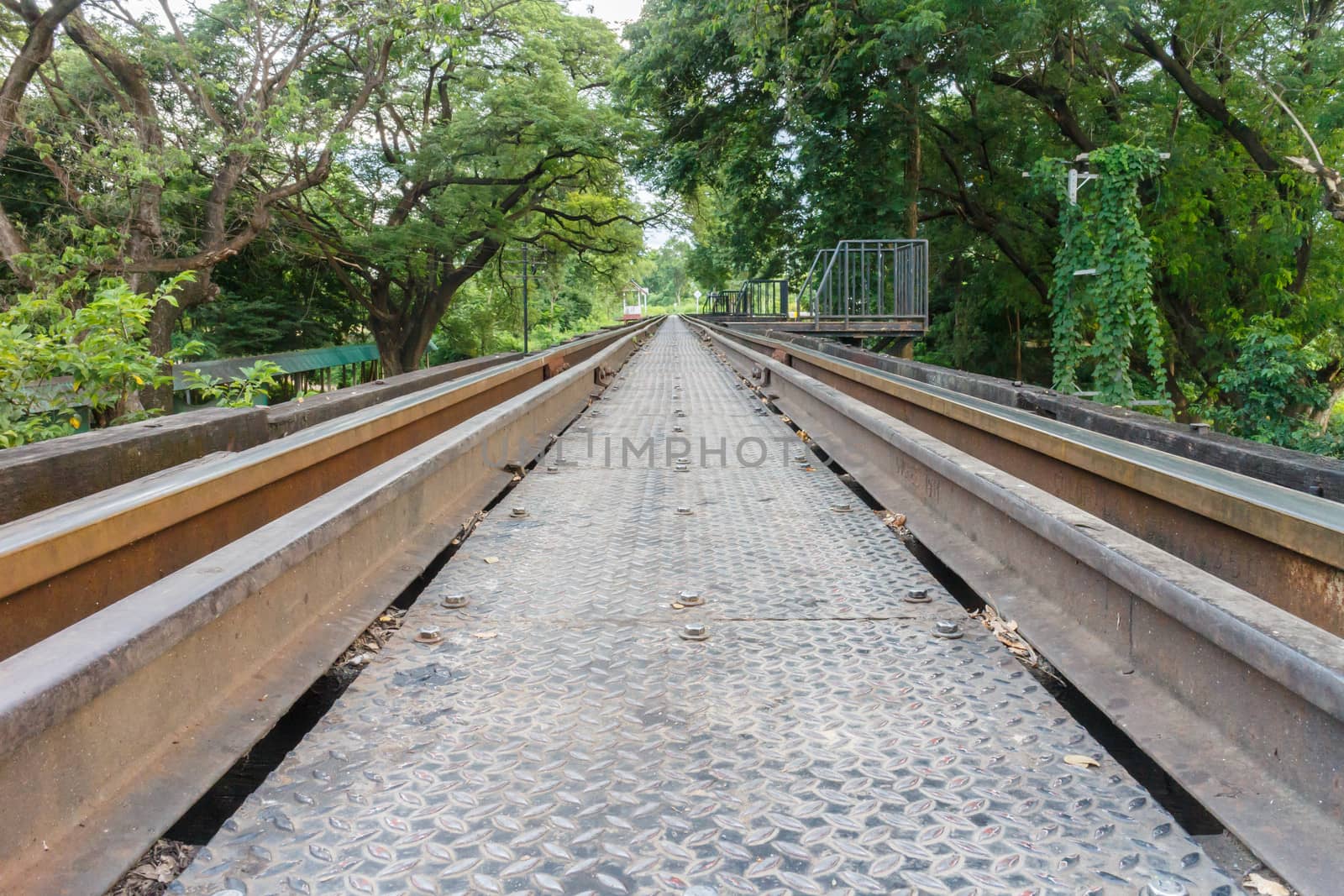 Railway Tracks, Low Angle View by panyajampatong