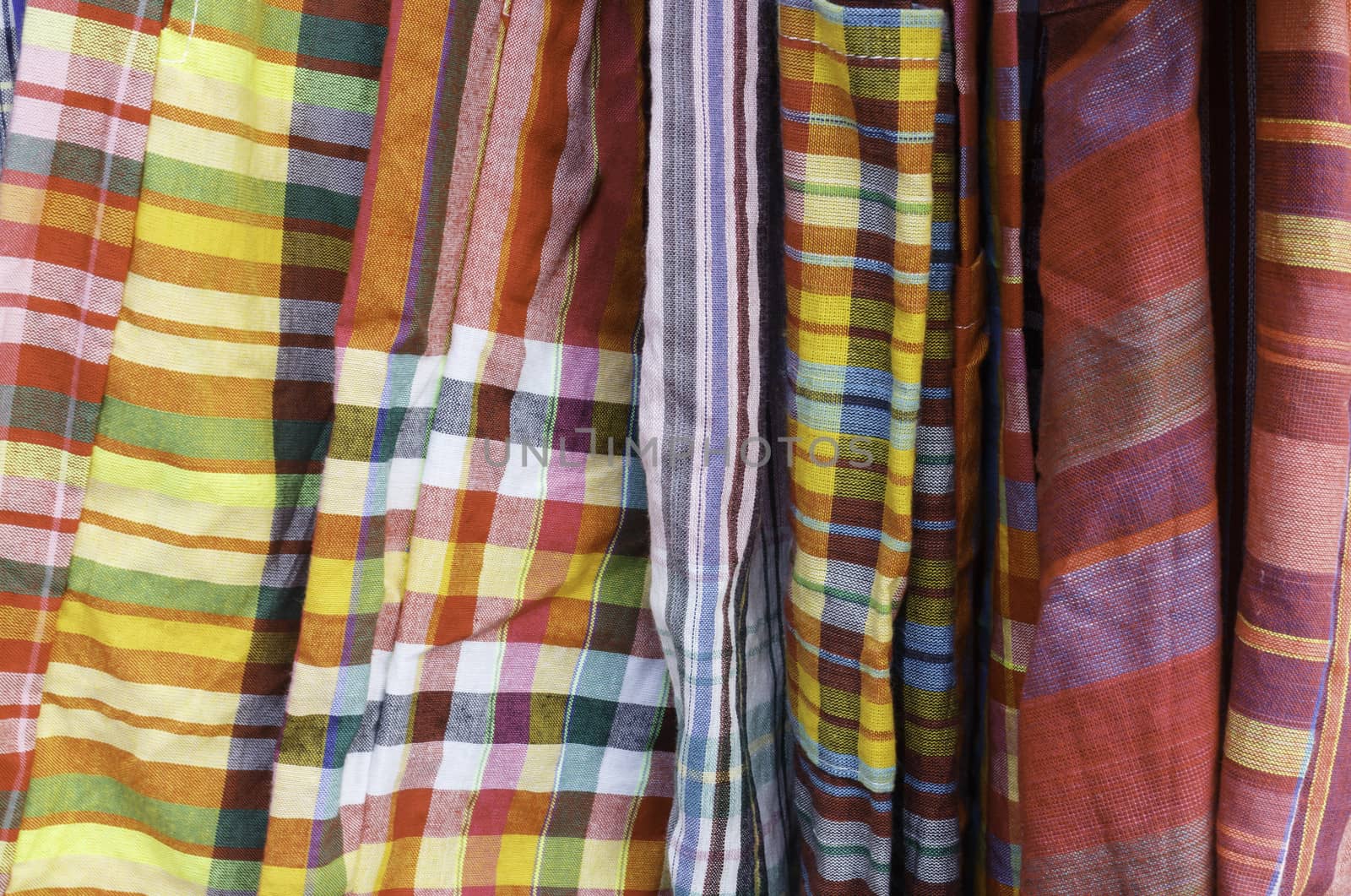 Close up texture of thai style loincloth by panyajampatong