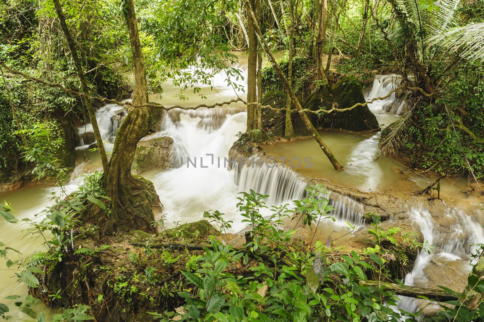Song-Khalia waterfall in Khao Laem National Park, Thailamd. by ngungfoto