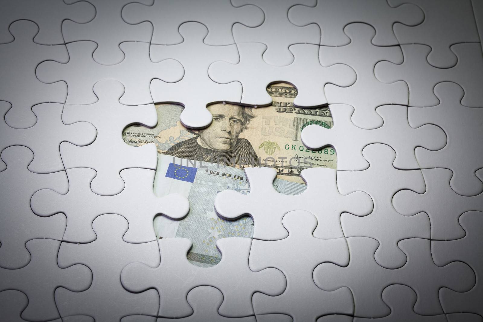 white jigsaw puzzle concept