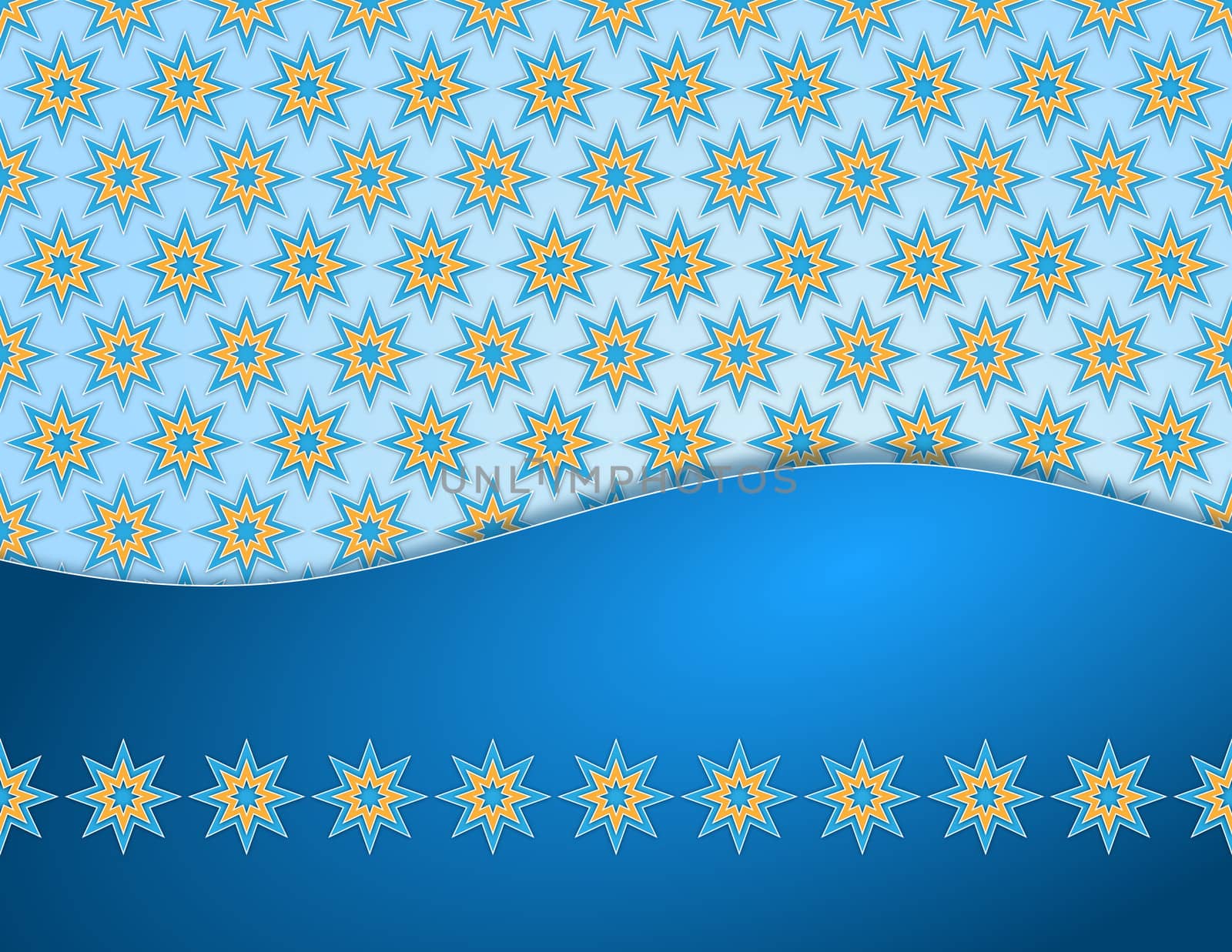 yellow blue star background with space for text