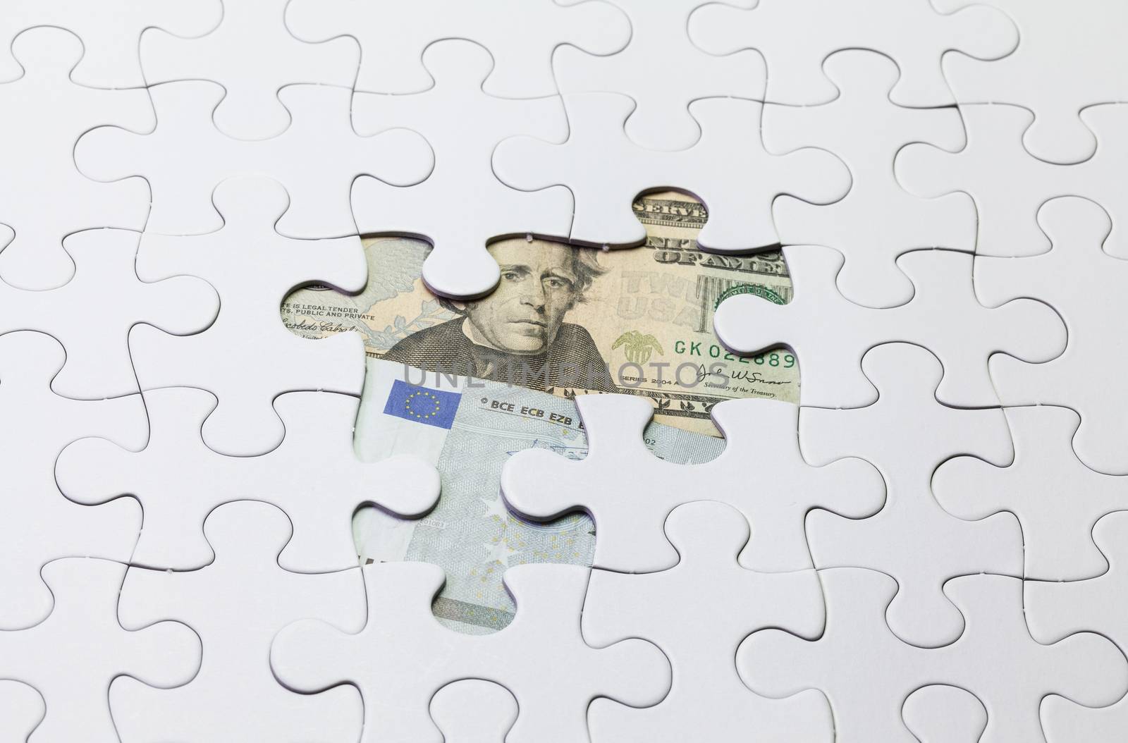 white jigsaw puzzle concept