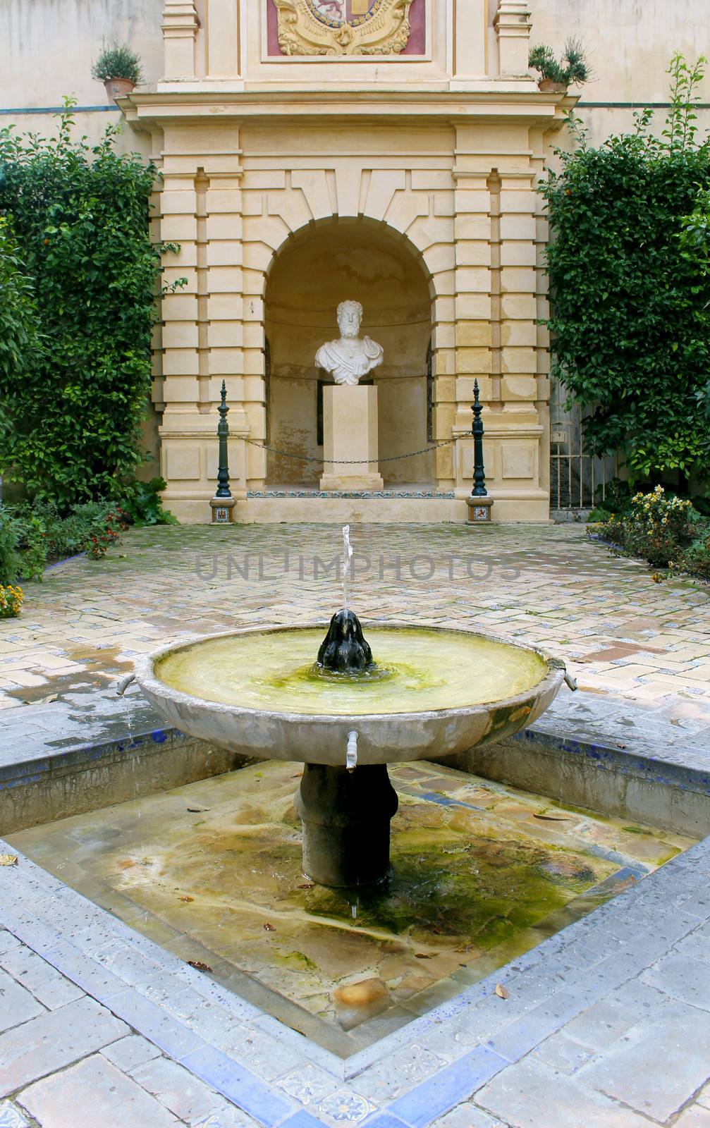 Water feature at the Real Alcazar Moorish Palace in Seville by ptxgarfield