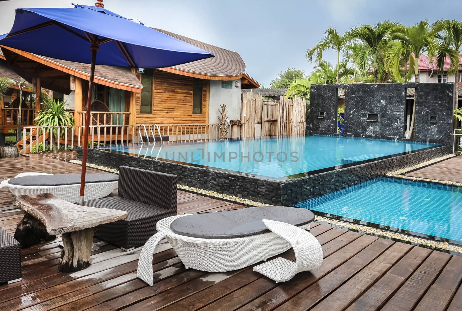 Pool in the resort in thailand