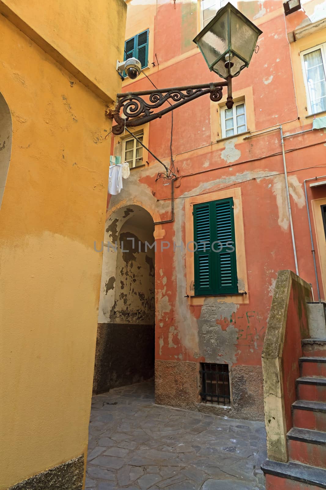 characteristic view in Camogli, famous village in Liguria, Italy